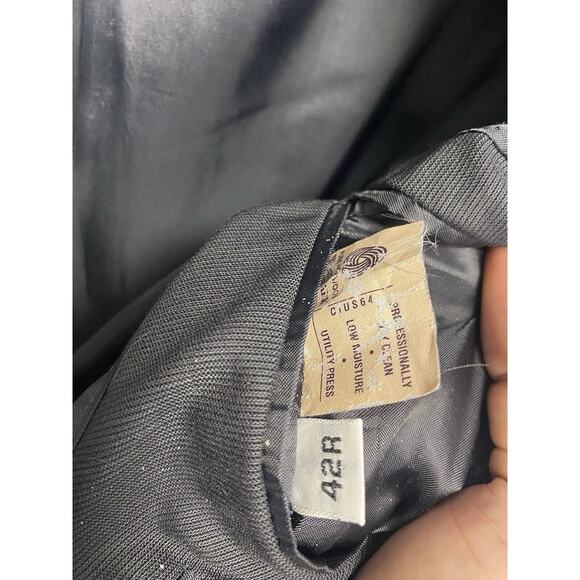 Hart Schaffner Marx Gold Trumpeter Blazer Jacket Wool Charcoal Grey Size 42R - Picture 4 of 4